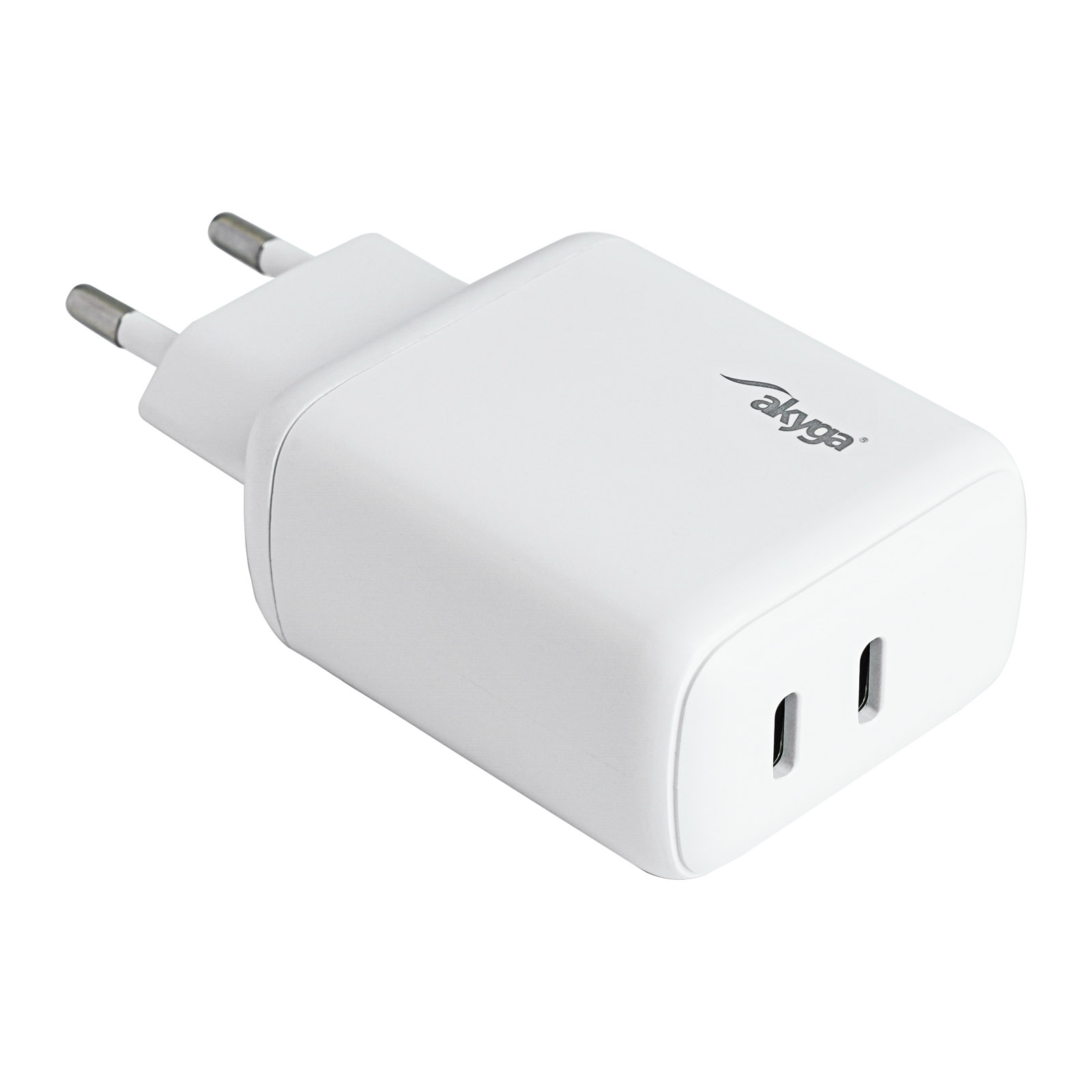 Akyga adowarka sieciowa AK-CH-19 40W 2x USB-C 20W PD Quick Charge 3.0 5-12V / 1.67-3A biaa