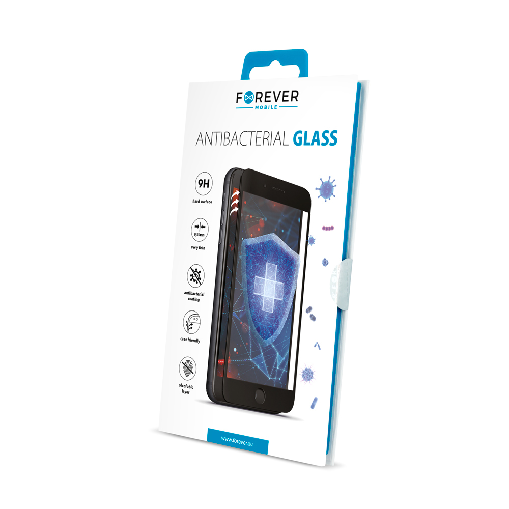 Antybakteryjne Szko hartowane Tempered Glass Forever czarna ramka Apple iPhone 6 Plus