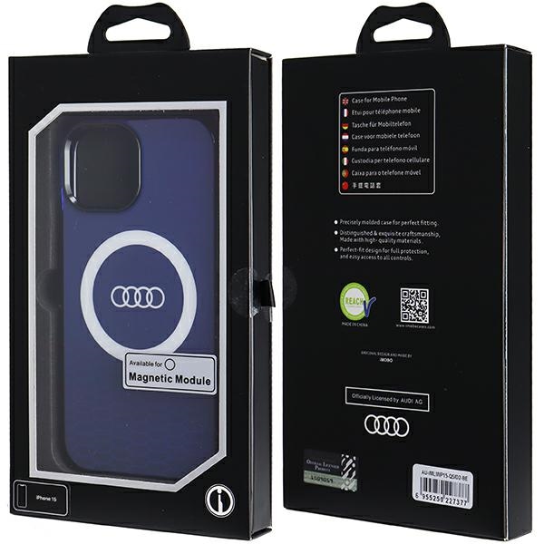 Audi nakadka niebieska IML Big Logo MagSafe Case Apple iPhone 15 / 7