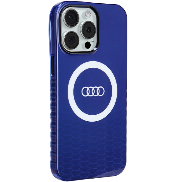 Audi nakadka niebieska IML Big Logo MagSafe Case Apple iPhone 15 Pro Max / 6