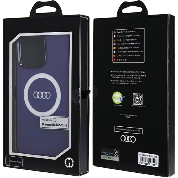 Audi nakadka niebieska IML Big Logo MagSafe Case Apple iPhone 15 Pro Max / 7