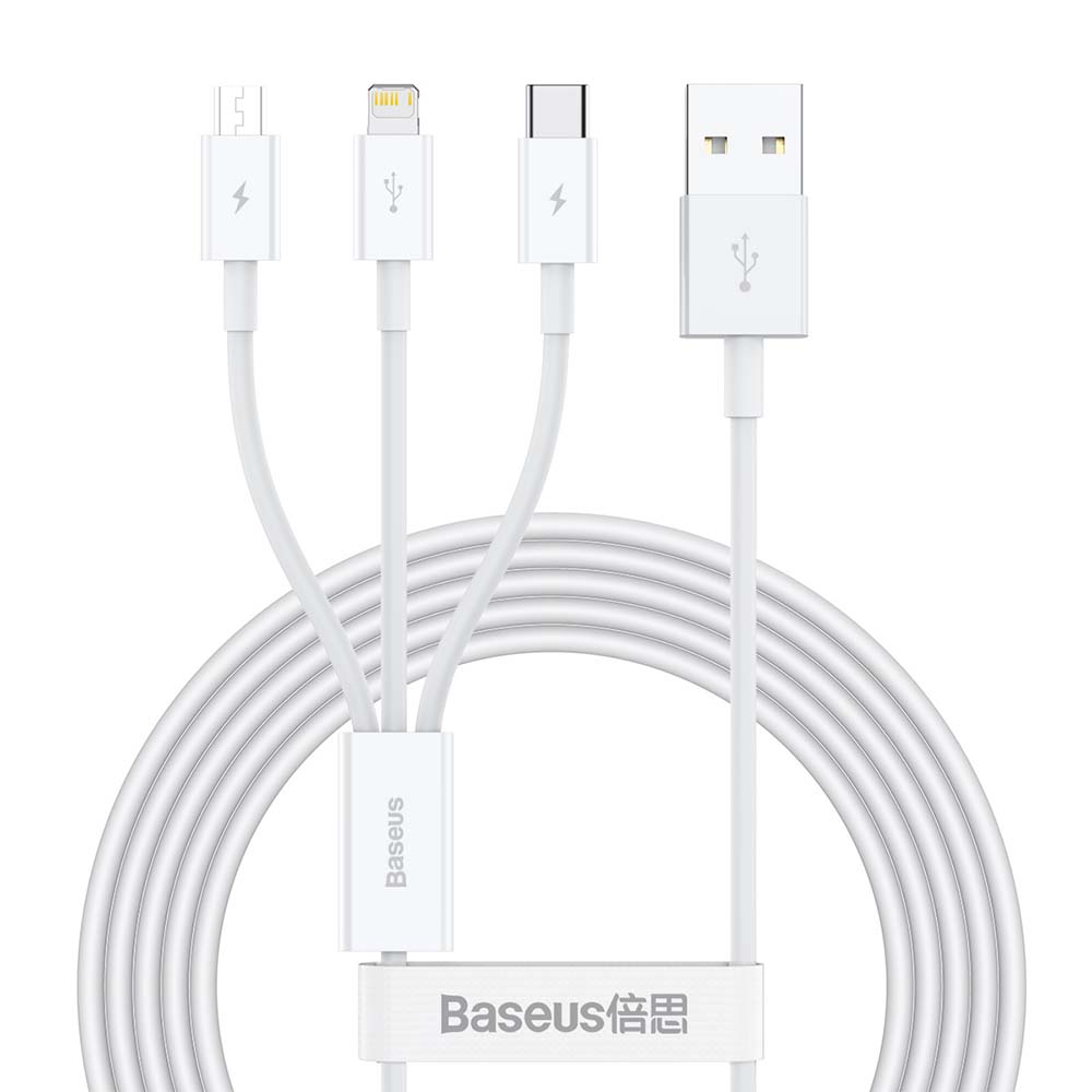 Baseus kabel 3w1 Superior USB - Lightning + USB-C + microUSB 1,5 m 3,5A biay