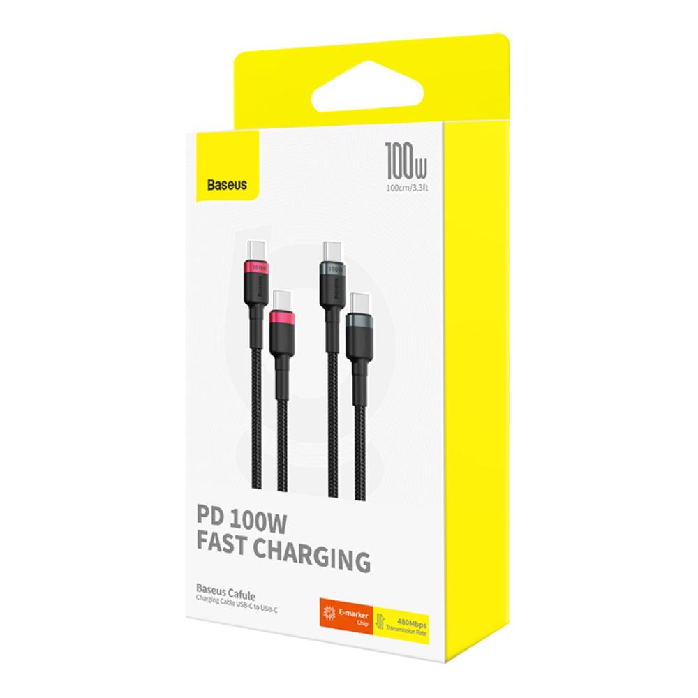 Baseus kabel Cafule Charging Cable USB-C to USB-C 100W 1m 2pcs Red czarny+Grey czarny / 7