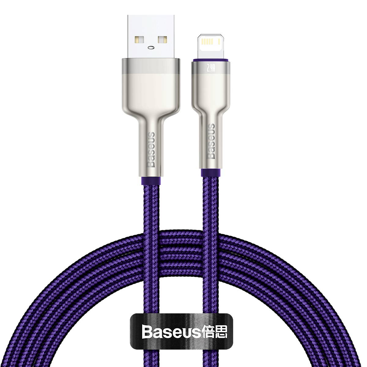 Baseus kabel Cafule Metal USB - Lightning  2,4A 1,0 m fioletowy