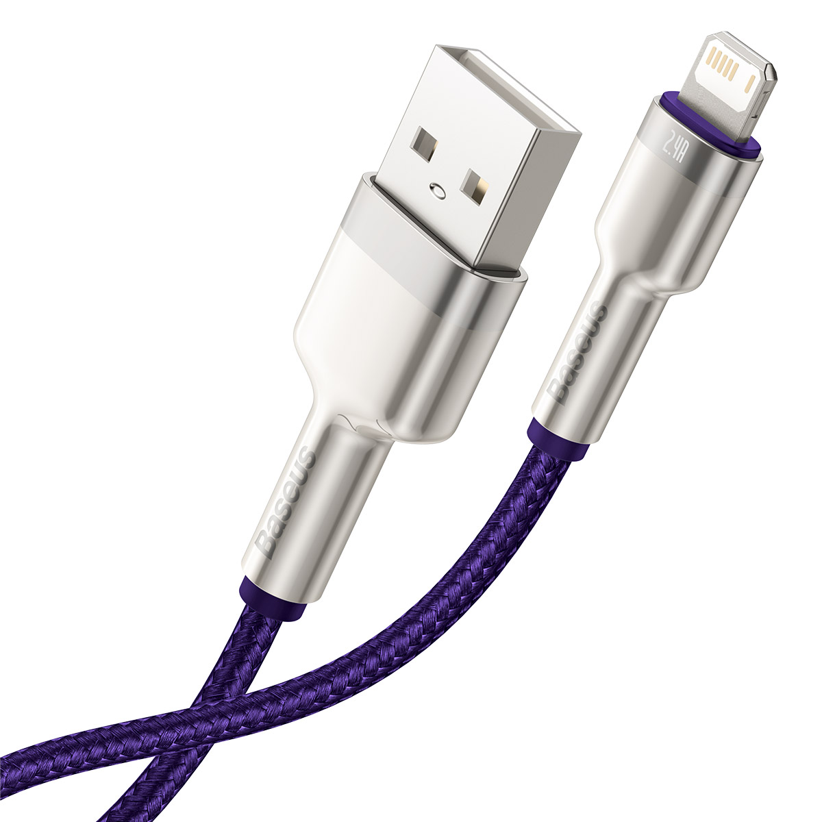 Baseus kabel Cafule Metal USB - Lightning  2,4A 1,0 m fioletowy / 3