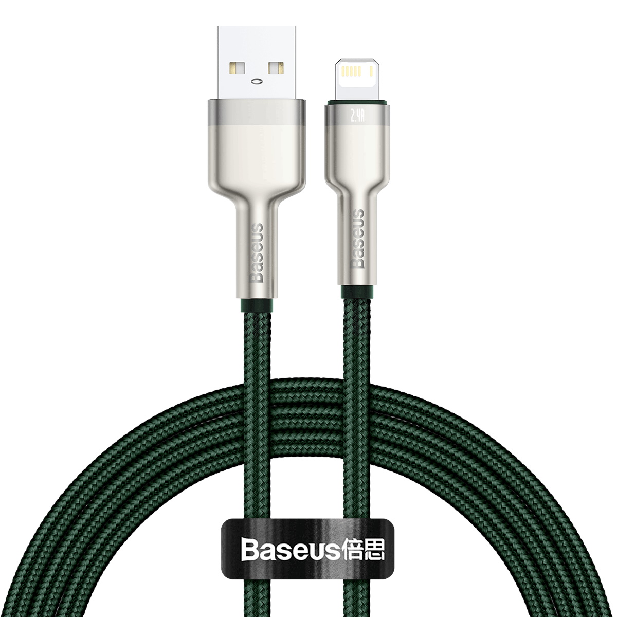 Baseus kabel Cafule Metal USB - Lightning  2,4A 1,0 m zielony