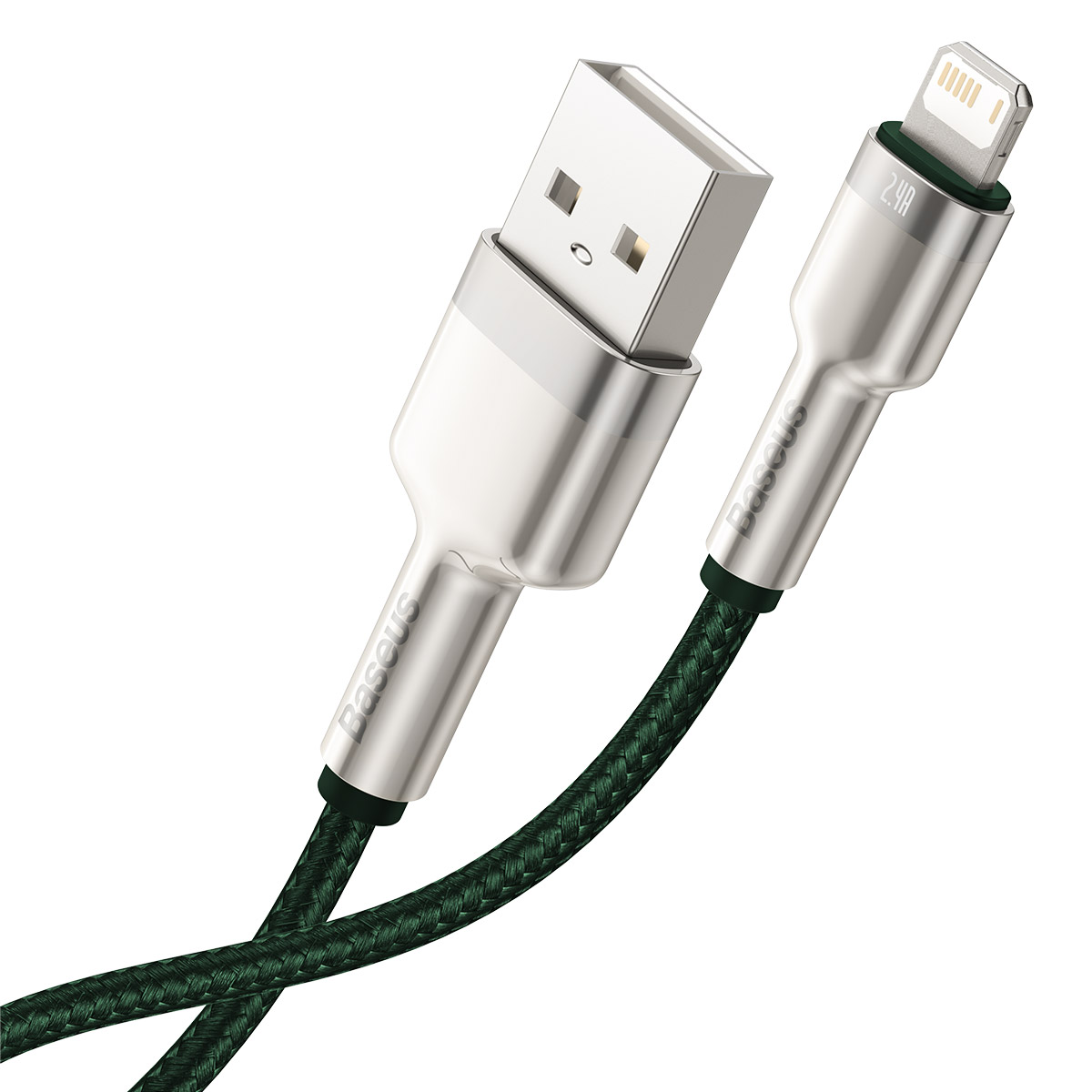 Baseus kabel Cafule Metal USB - Lightning  2,4A 1,0 m zielony / 3