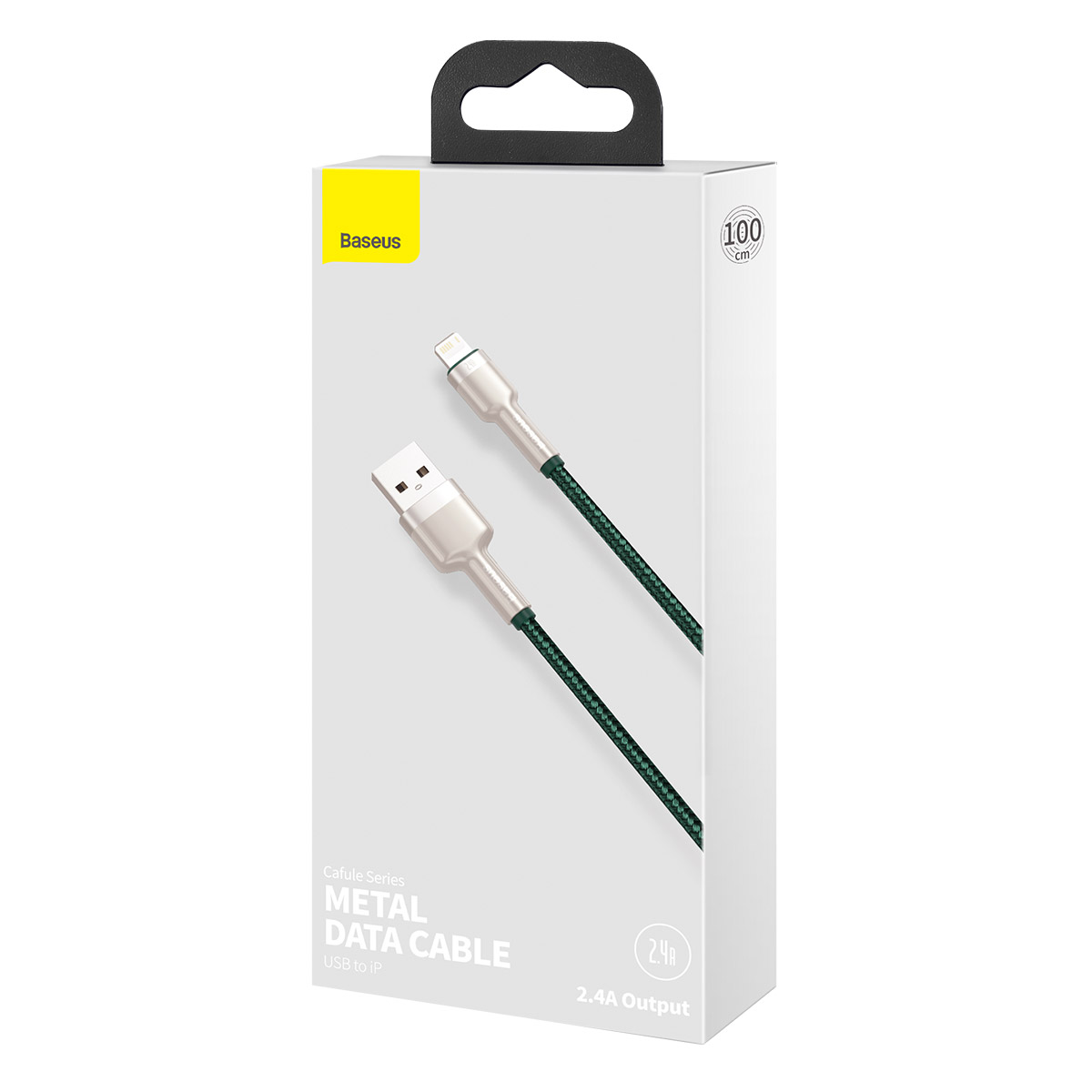 Baseus kabel Cafule Metal USB - Lightning  2,4A 1,0 m zielony / 8