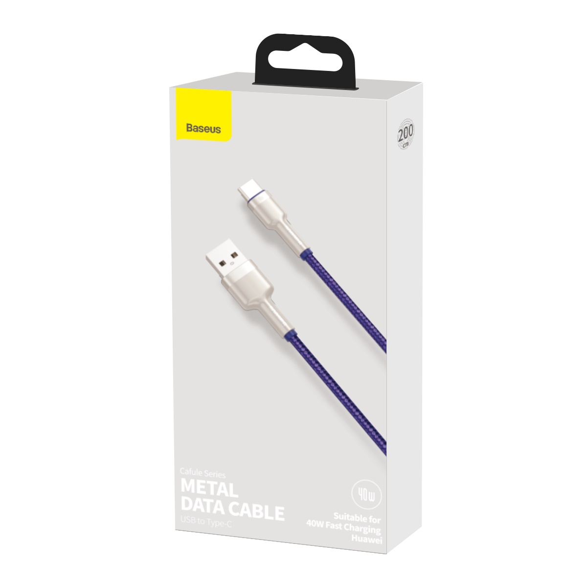 Baseus kabel Cafule Metal USB - USB-C 40W 2,0 m fioletowy / 6