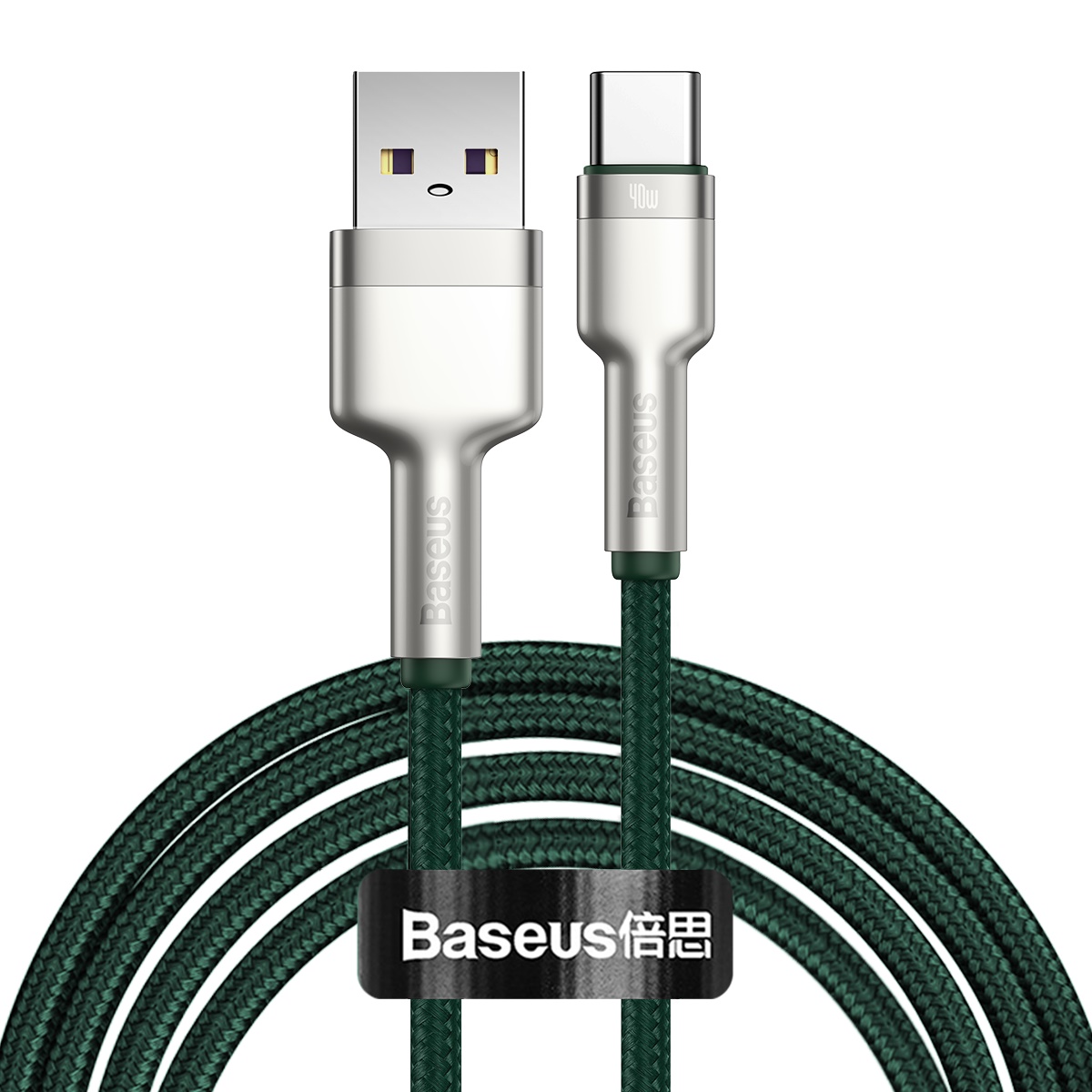 Baseus kabel Cafule Metal USB - USB-C 40W 2,0 m zielony