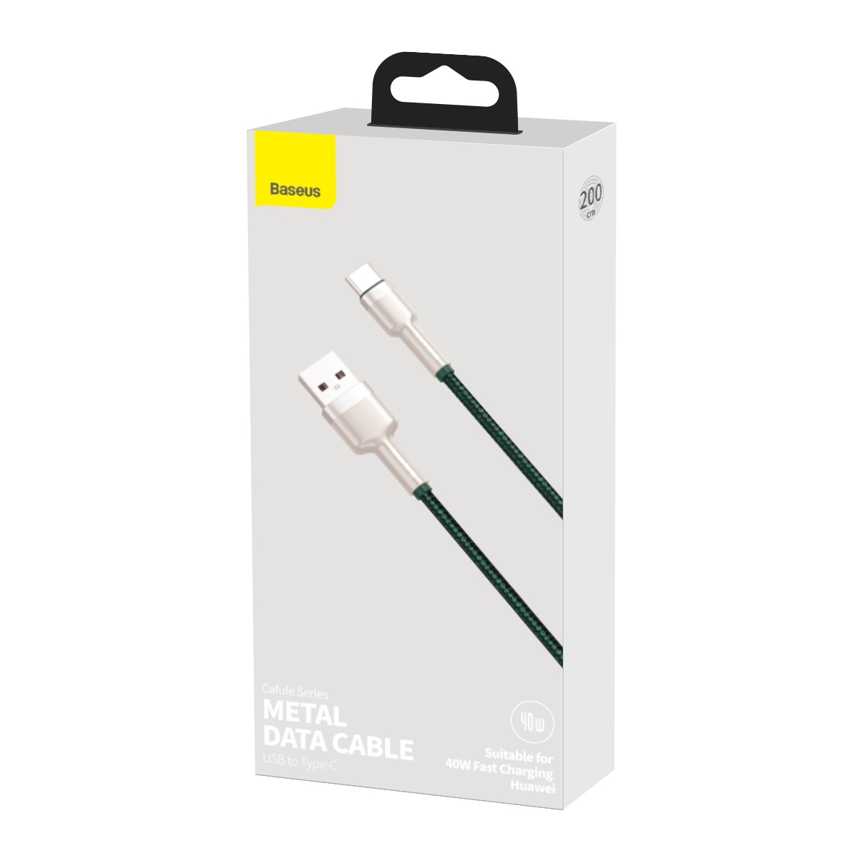 Baseus kabel Cafule Metal USB - USB-C 40W 2,0 m zielony / 6