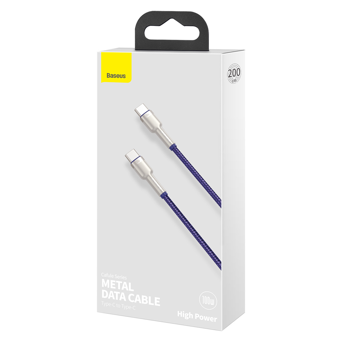 Baseus kabel Cafule Metal USB-C - USB-C 100W 2,0 m fioletowy / 10