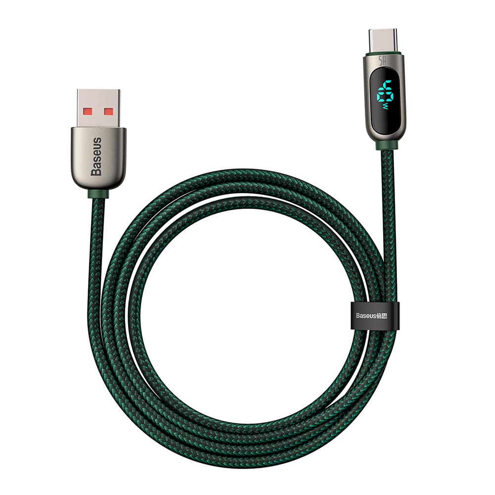 Baseus kabel Display USB - USB-C 1,0 m 5A zielony / 3