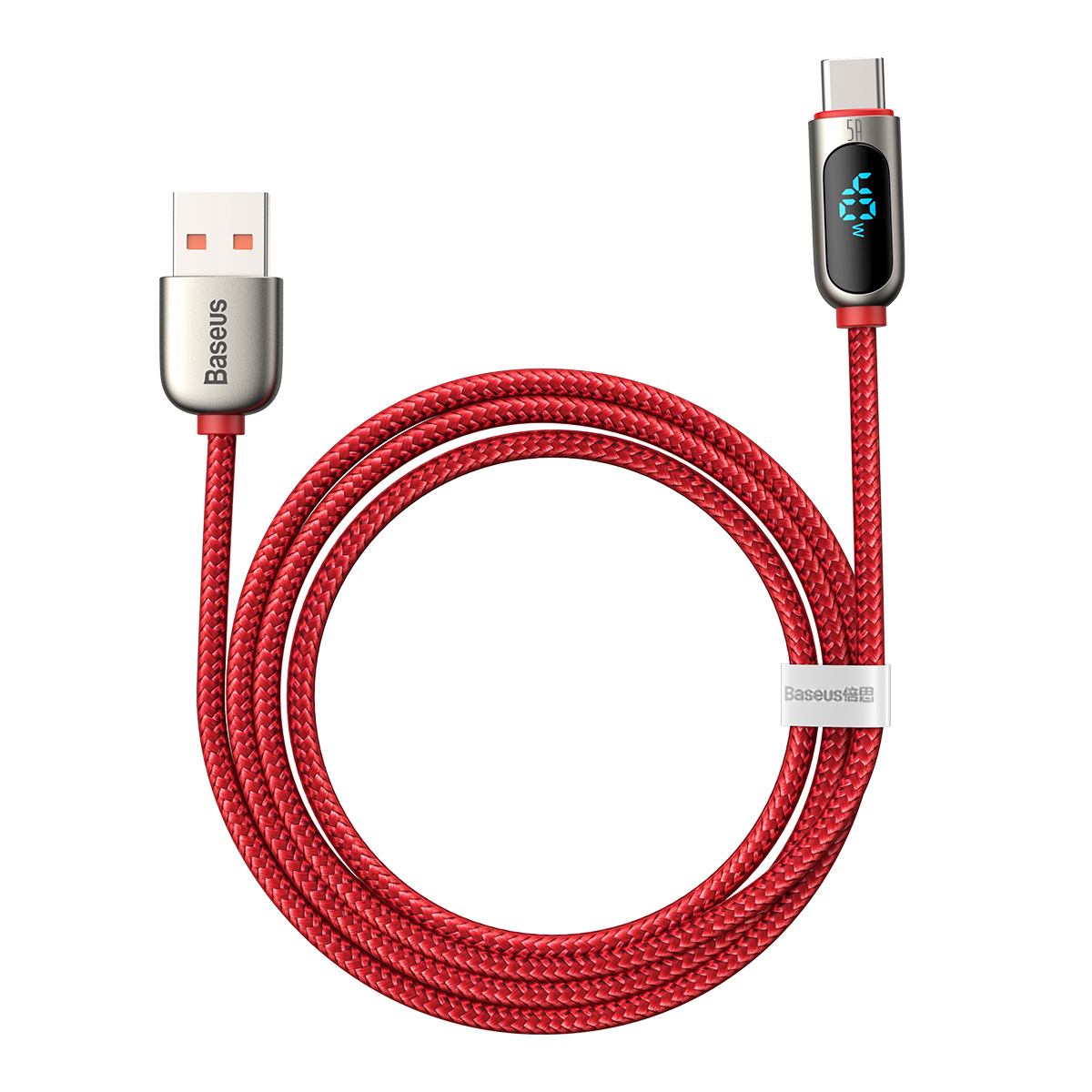 Baseus kabel Display USB - USB-C 5A 1,0 m czerwony