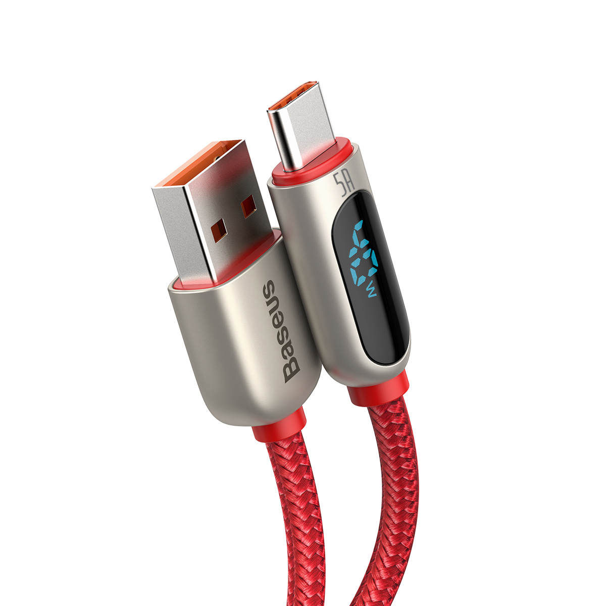 Baseus kabel Display USB - USB-C 5A 1,0 m czerwony / 3