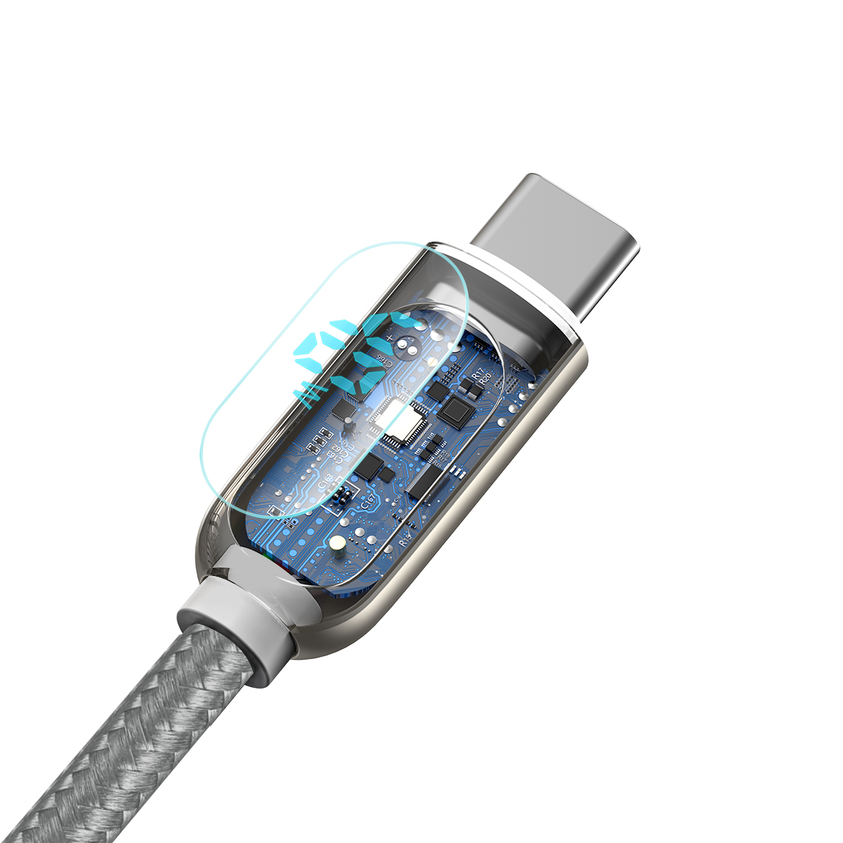 Baseus kabel Display USB - USB-C 5A 1,0 m srebrny / 3