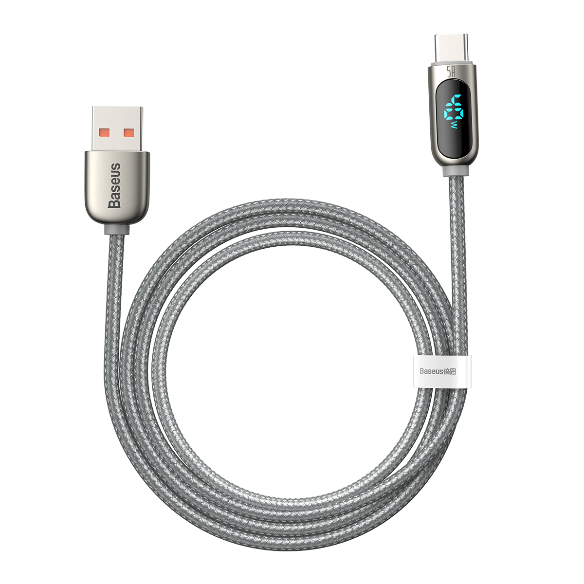 Baseus kabel Display USB - USB-C 5A 1,0 m srebrny / 7