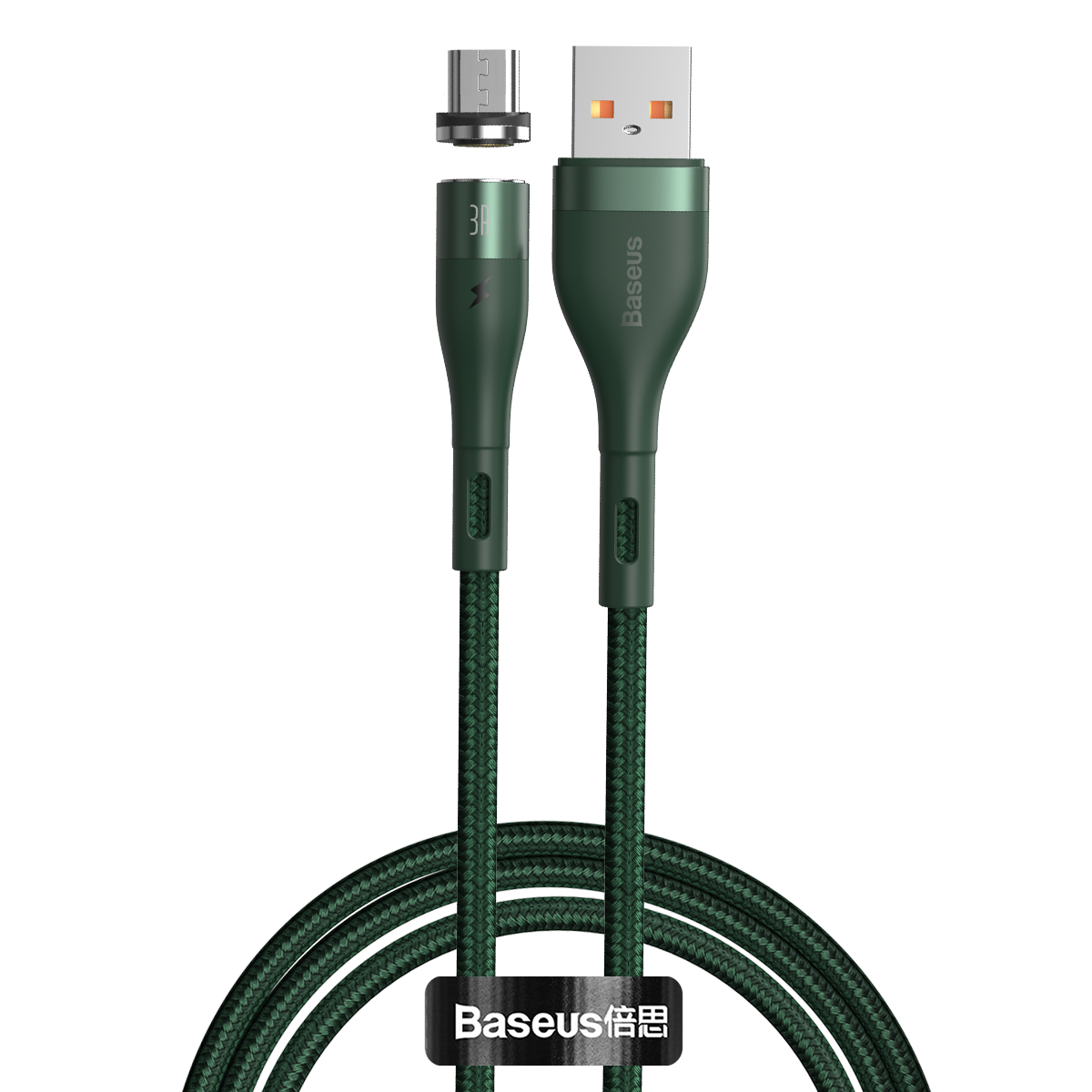 Baseus kabel magnetyczny Zinc USB - microUSB 2,1A 1,0 m zielony