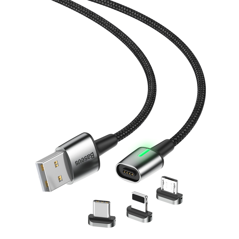 Baseus kabel Zinc Magnetic 3w1 (8-pin/typ-C/micro | 2 m) czarny / 3