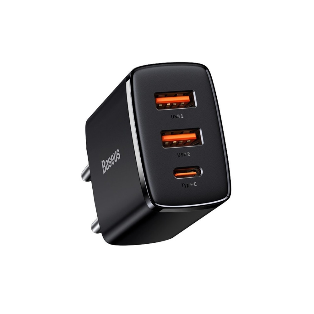 Baseus adowarka sieciowa Compact PD 30W 1x USB-C 2x USB czarna