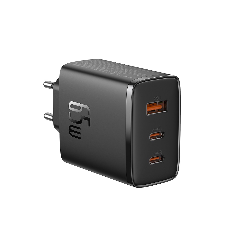 Baseus adowarka sieciowa Cube Pro PD 65W 2x USB-C 1x USB czarna / 3