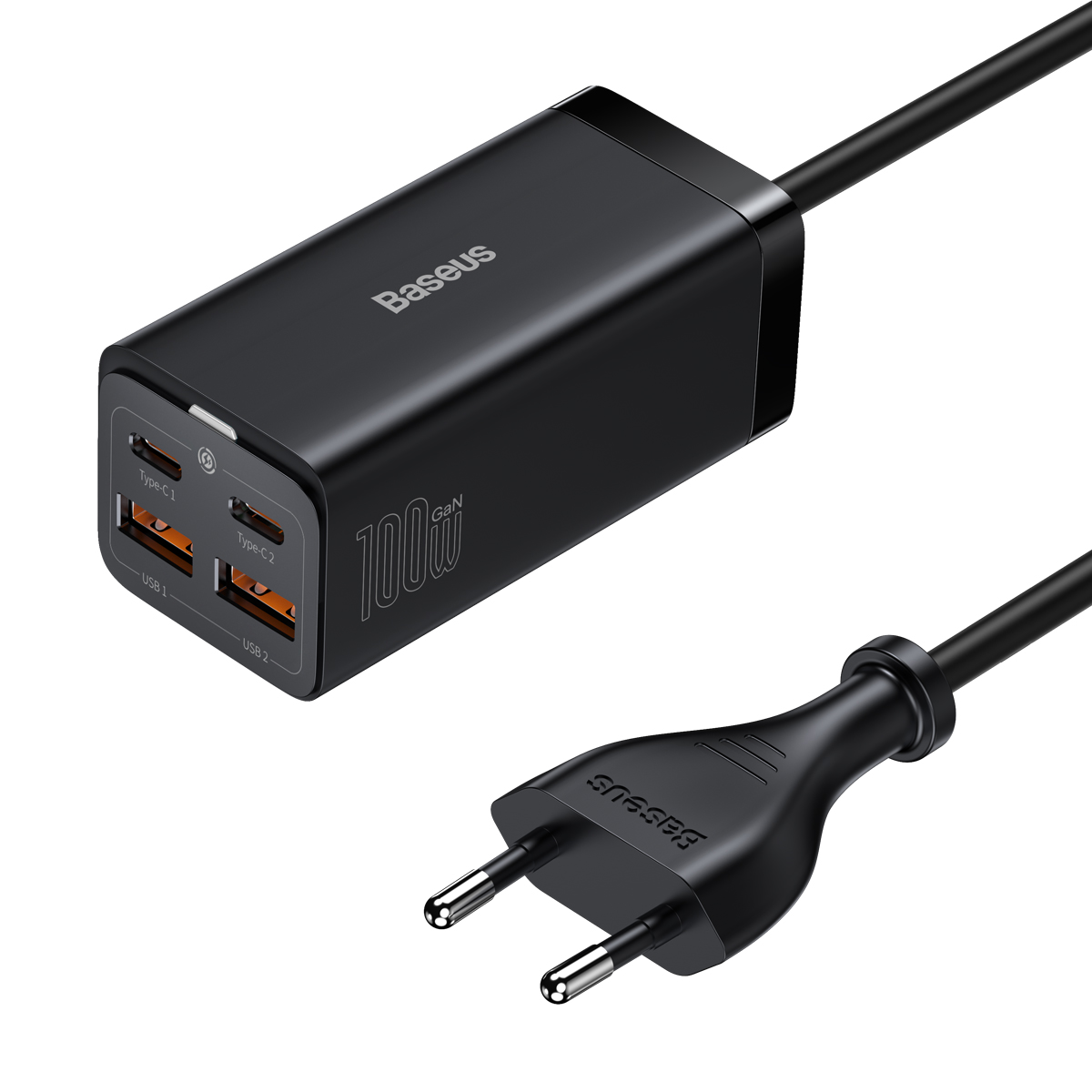 Baseus adowarka sieciowa GaN3 Pro 100W 2x USB-C 2x USB czarna / 2