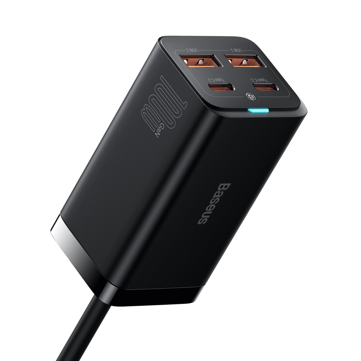 Baseus adowarka sieciowa GaN3 Pro 100W 2x USB-C 2x USB czarna / 3