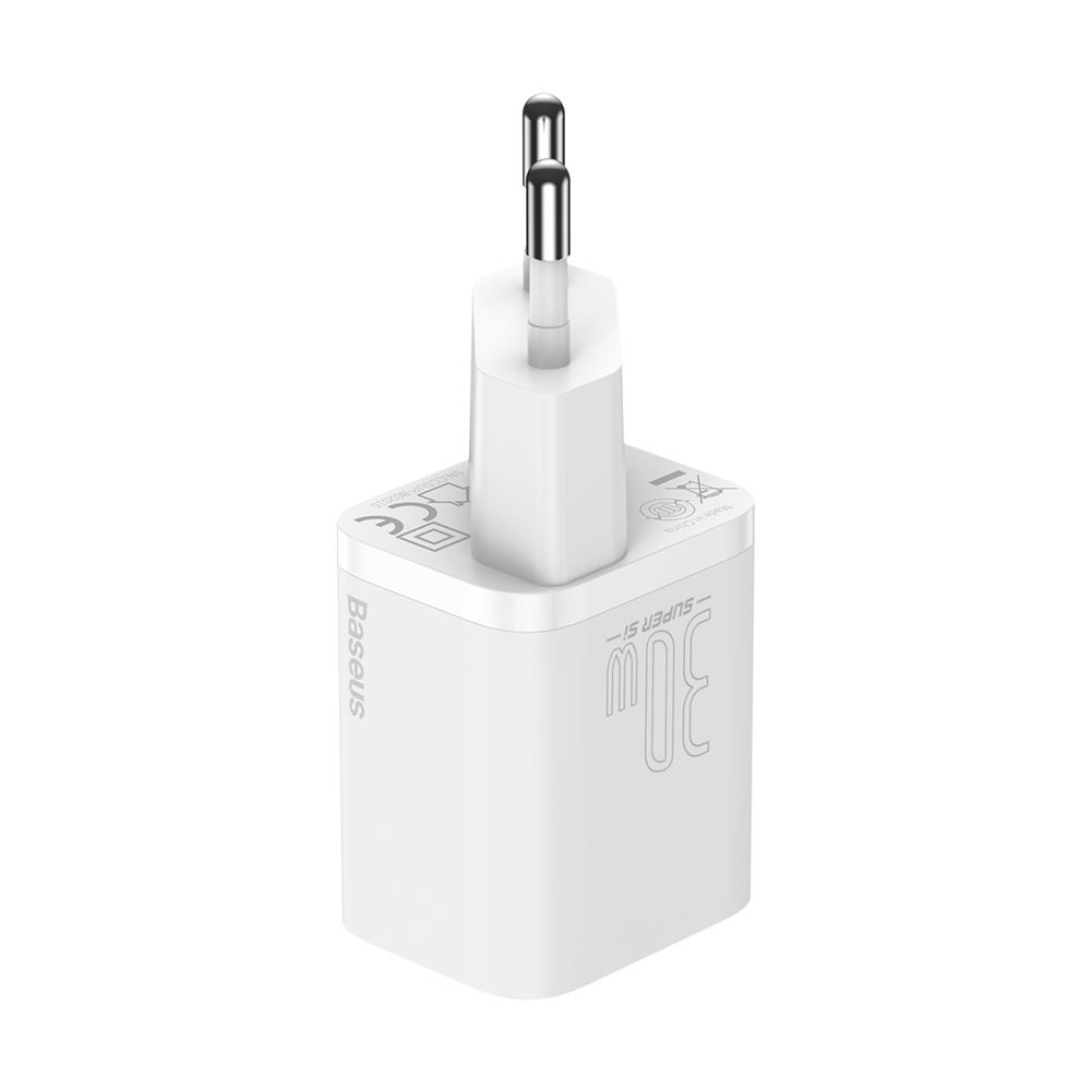 Baseus adowarka sieciowa Super Si PD 30W 1x USB-C biaa / 2