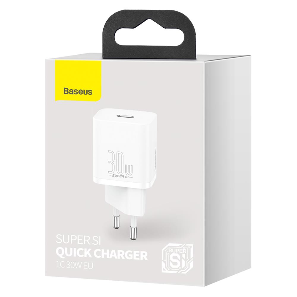 Baseus adowarka sieciowa Super Si PD 30W 1x USB-C biaa / 8