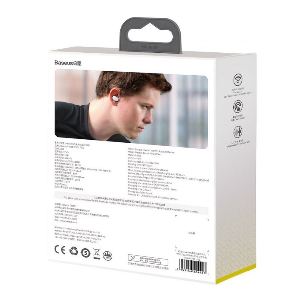 Baseus suchawki Bluetooth Encok TWS WM01 Plus biae / 3