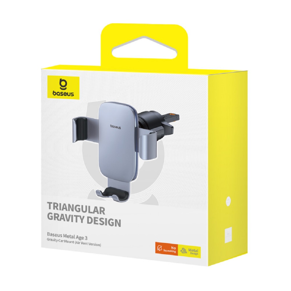 Baseus uchwyt samochodowy Metal Age 3 Gravity Car Mount (Air Vent Version) Space szary / 4