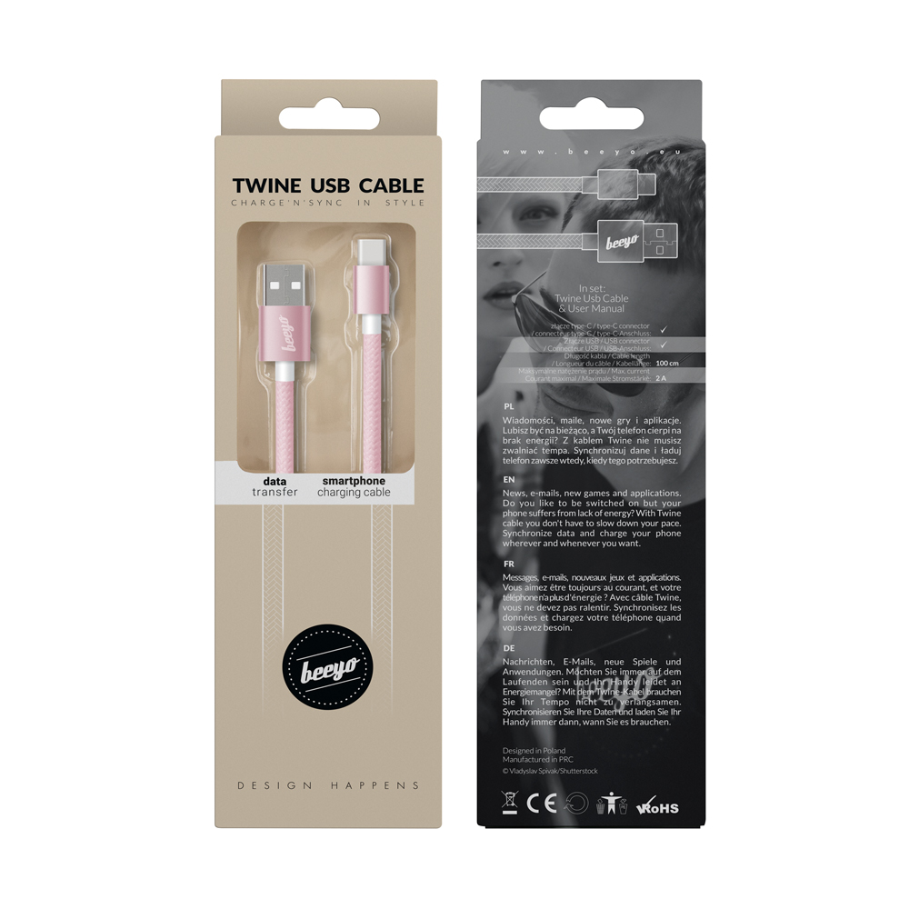 Beeyo Twine kabel USB typ-C rowy / 2