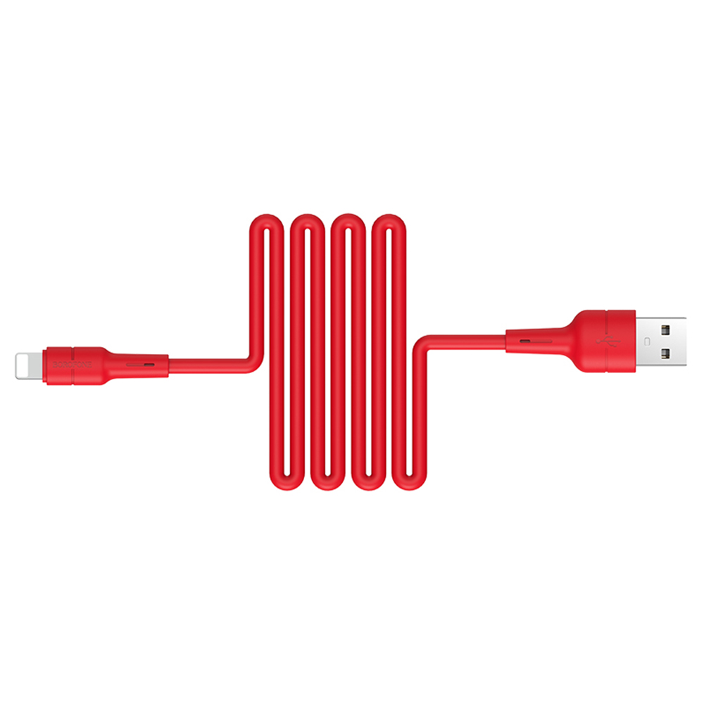 Borofone Kabel BX30 Silicone 8-pin czerwony 2,4A 1m