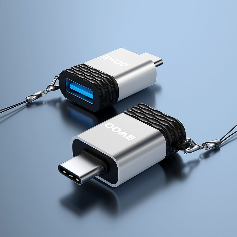 BWOO adapter BZ-35 USB - USB-C szary OTG / 6