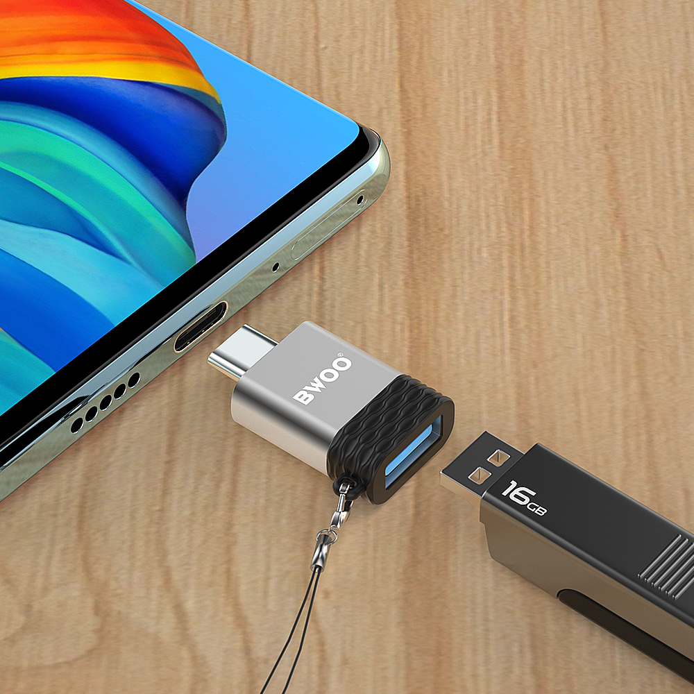 BWOO adapter BZ-35 USB - USB-C szary OTG / 8