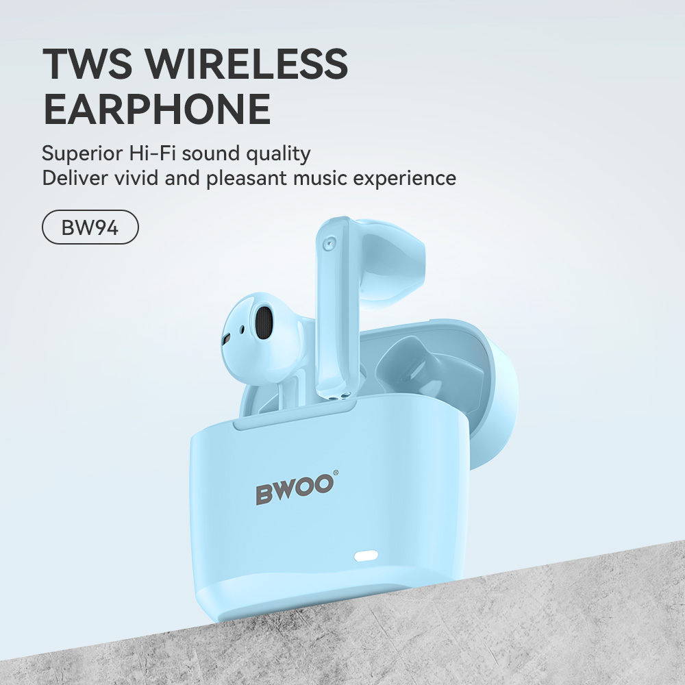 Suchawki douszne bezprzewodowe bluetooth BWOO TWS do telefonu niebieskie Apple iPhone XS Max / 7