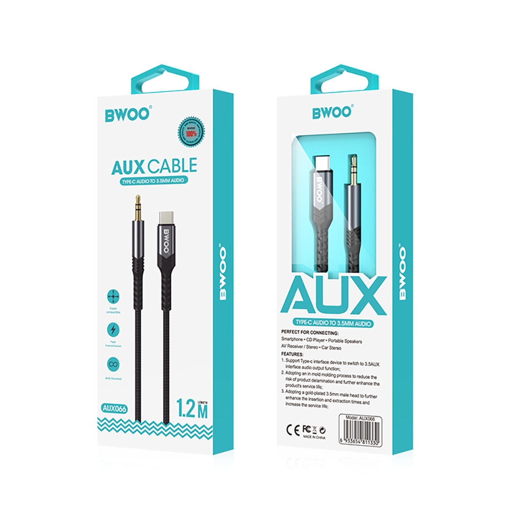 BWOO kabel BO-AUX066 aux 3.5mm-USB-C / 6