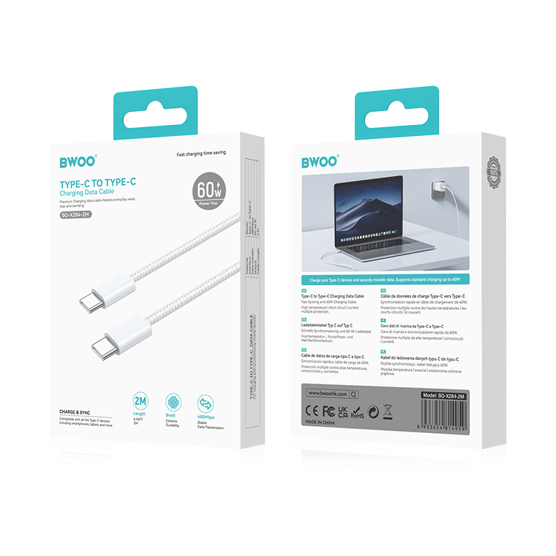 BWOO kabel USB-C do USB-C 60W, 2 m / 5