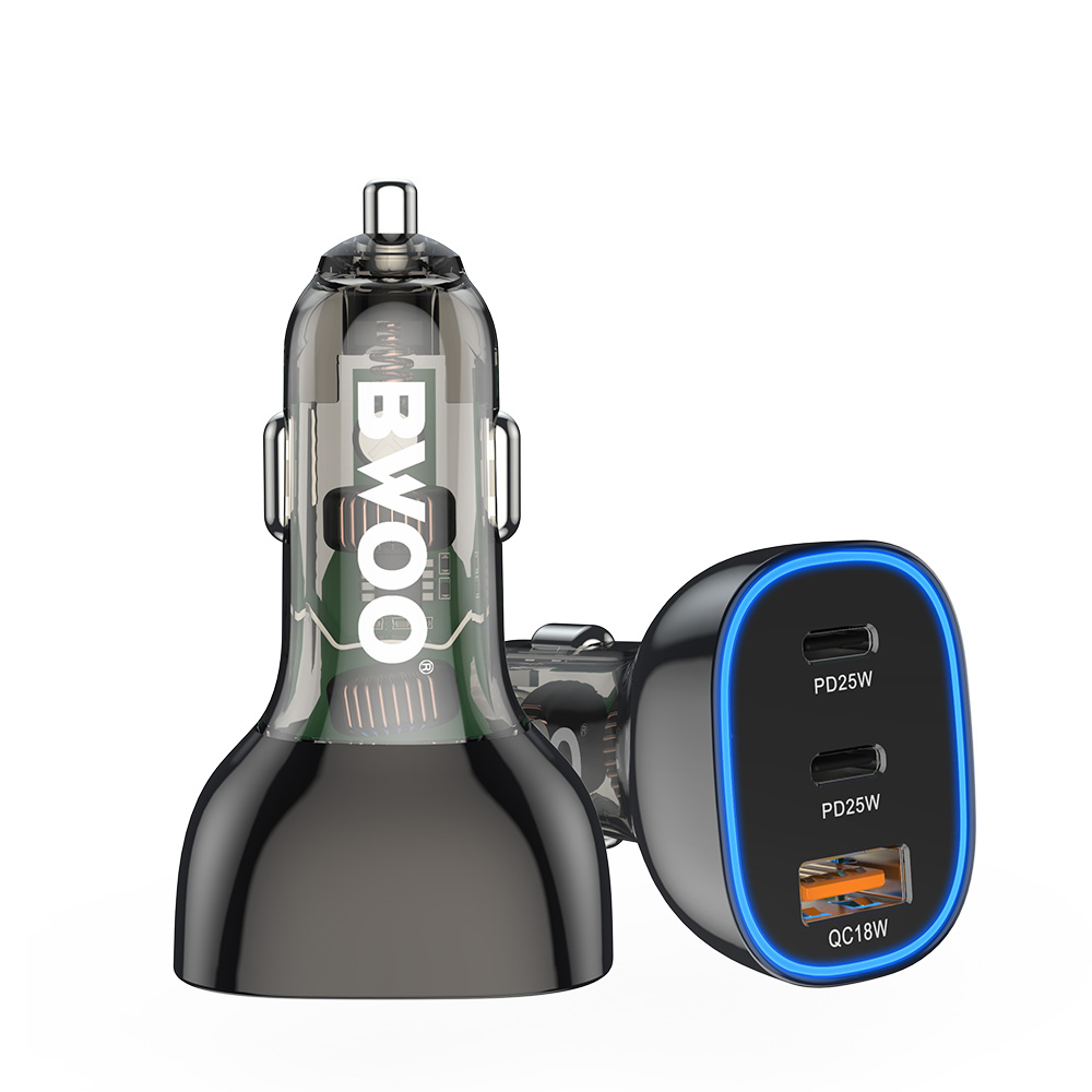 BWOO adowarka samochodowa 68W z podwjnym portem USB-C i portem USB / 3