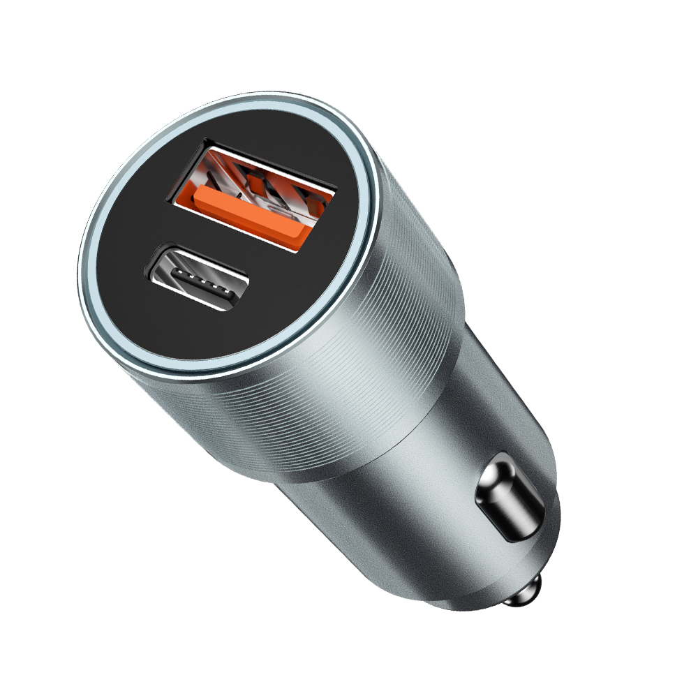 BWOO adowarka samochodowa BO-CC73 38W fast car charger QC 18W + PD 20W, srebrna / 2