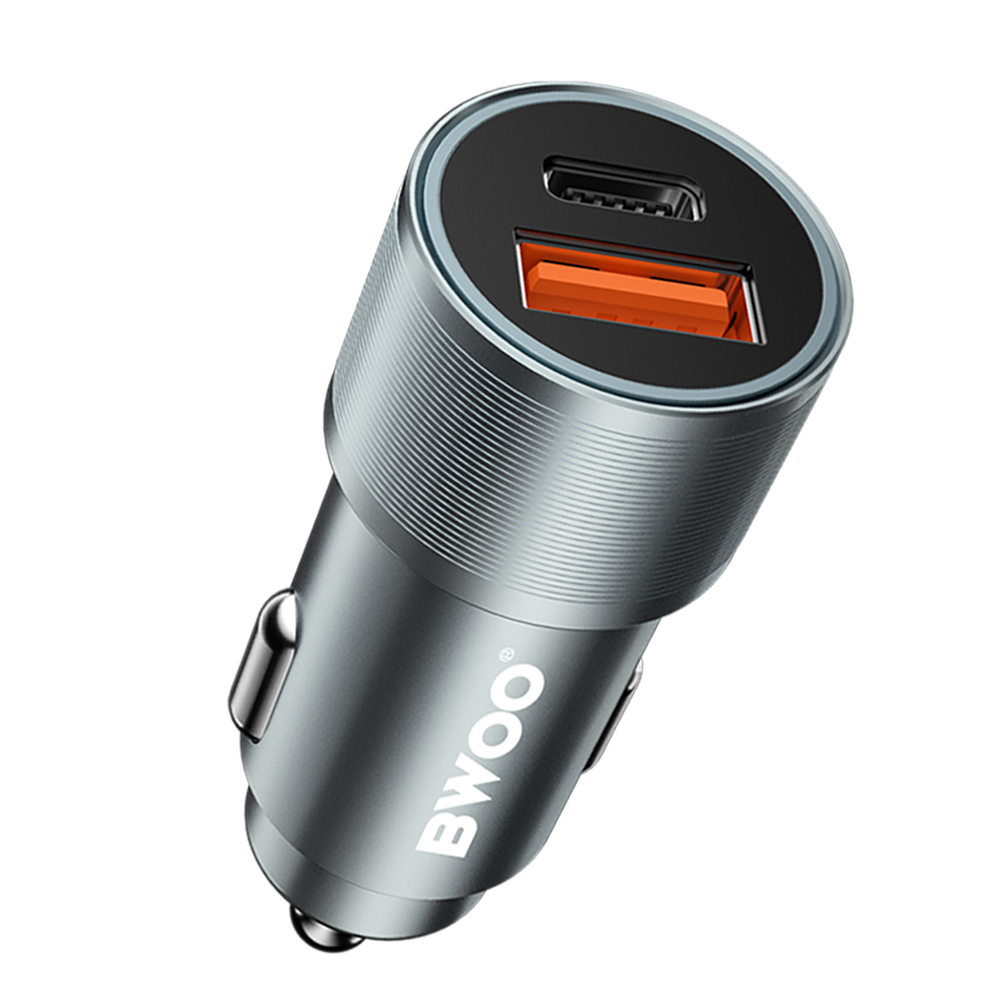 BWOO adowarka samochodowa BO-CC73 38W fast car charger QC 18W + PD 20W, srebrna / 5