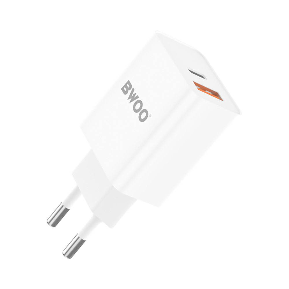 BWOO adowarka sieciowa BO-CDA117 18W wall charger, USB-C, USB-A / 2