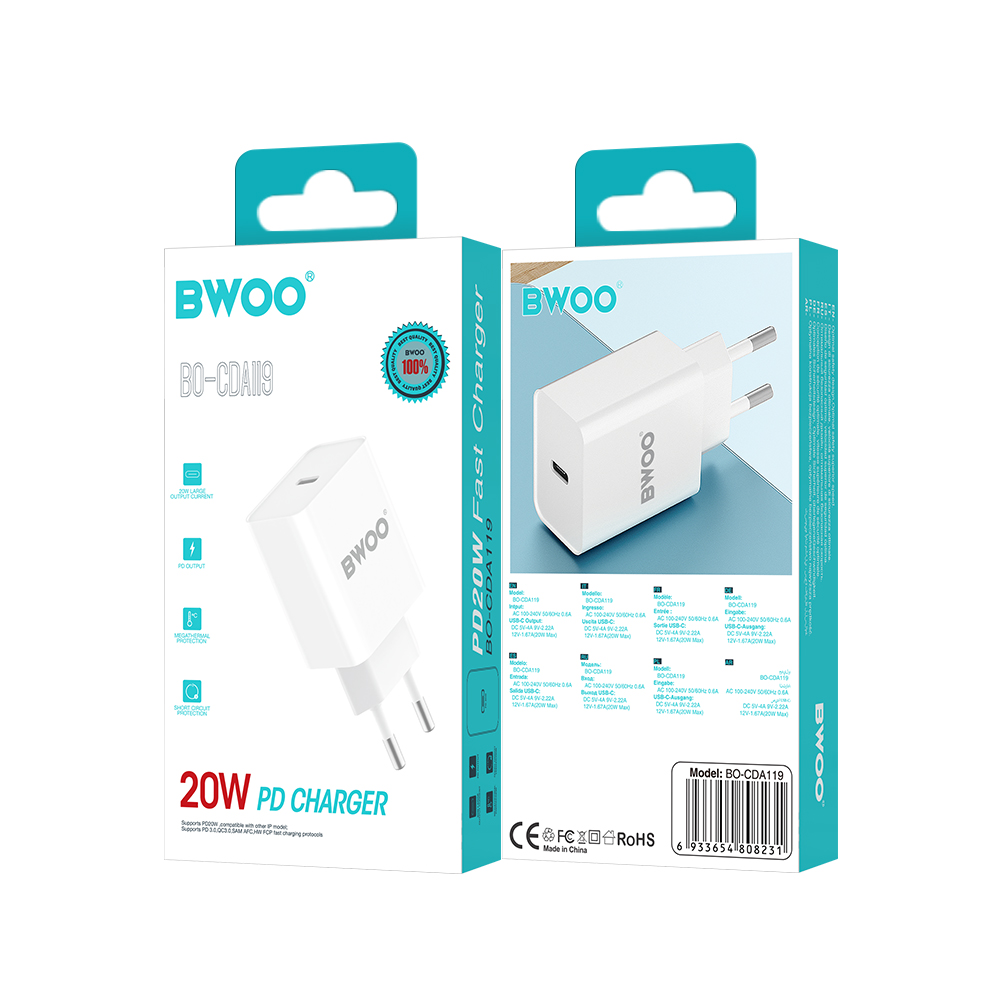 BWOO adowarka sieciowa BO-CDA119 20W wall charger USB-C / 6