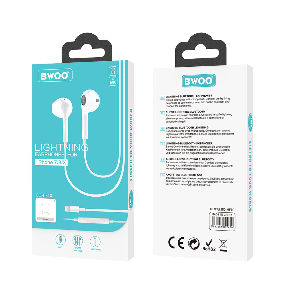 BWOO suchawki BO-HF10 Wired Earphone lightning stereo biae / 6