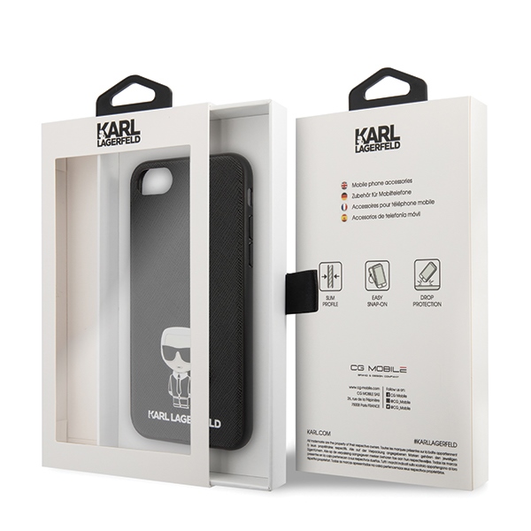  czarne hard case Saffiano Iconic Metal Apple iPhone 12 Mini 5,4 cali / 6
