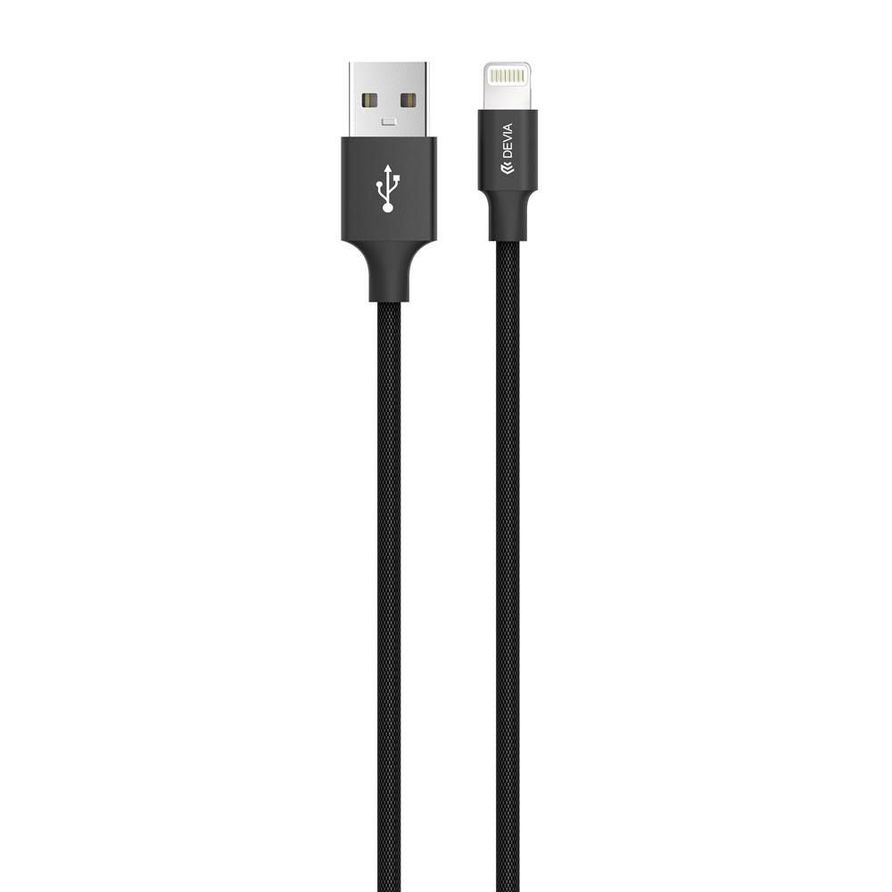 Devia kabel Pheez New USB 8-pin 1m czarny 2,4A / 3