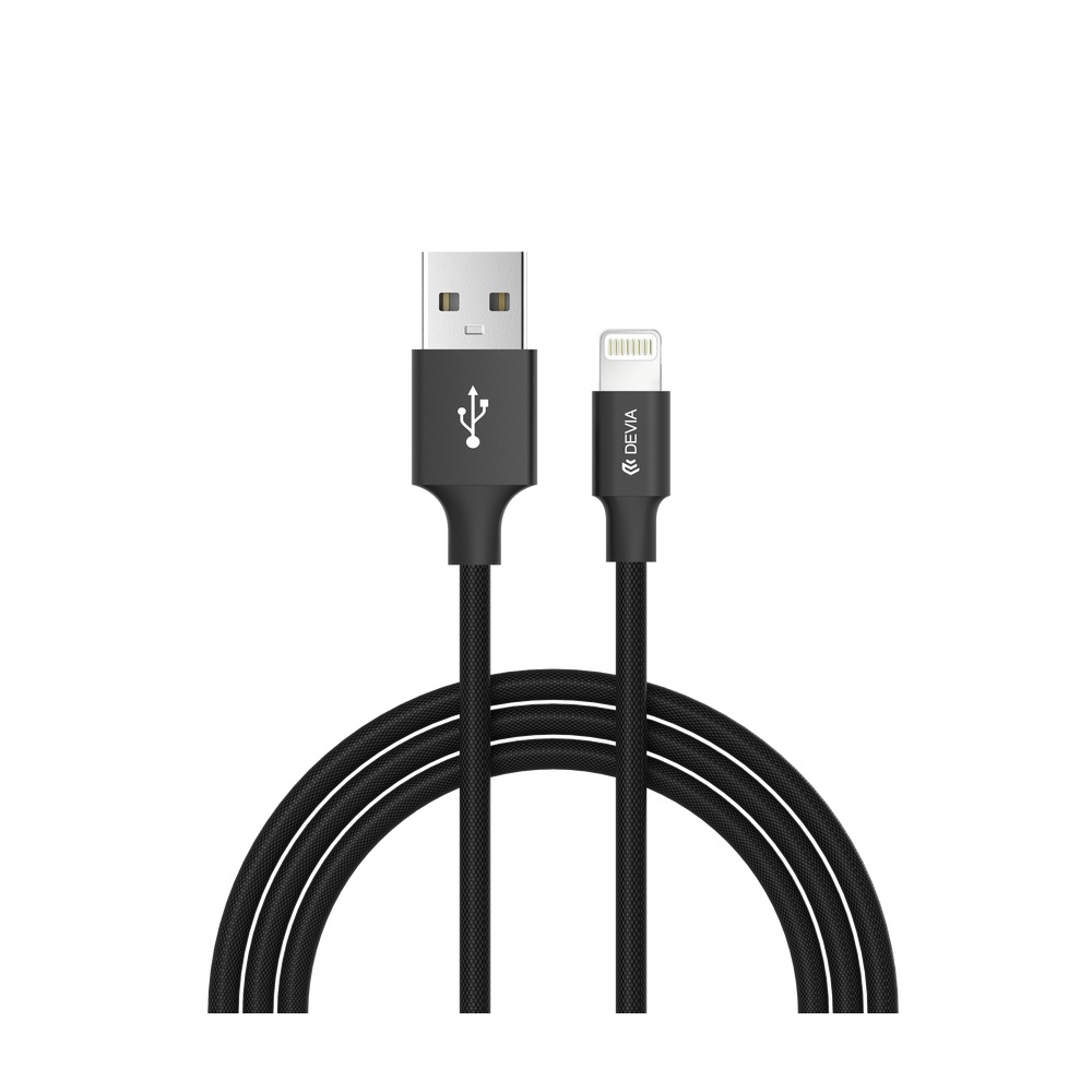 Devia kabel Pheez USB 8-pin zestaw 3szt 25cm 1m 2m  czarny