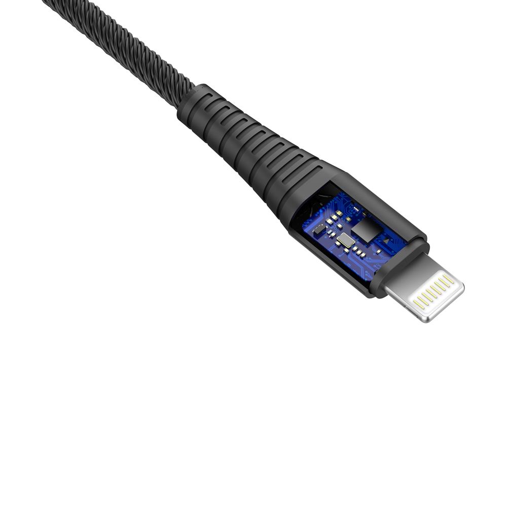 Devia kabel Storm 2w1 USB A/typ-C do 8-pin czarny 2,4A 1m