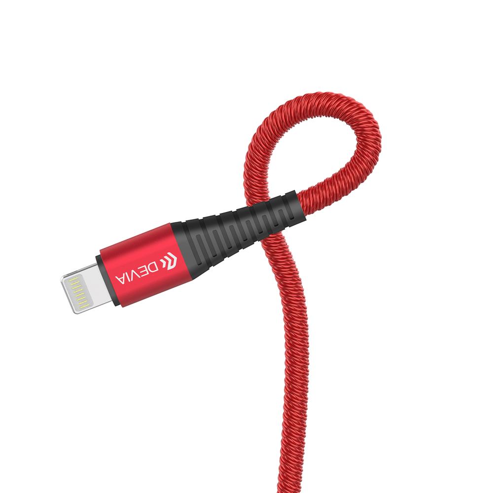 Devia kabel Storm 2w1 USB A/typ-C do 8-pin czerwony 2,4A 1m / 3