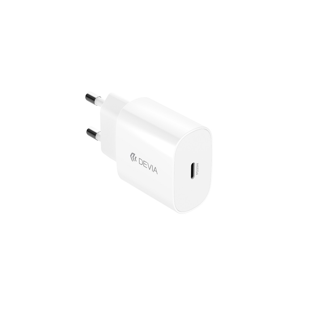 Devia adowarka sieciowa Rocket PD 20W 1x USB-C biaa + kabel USB-C - Lightning / 2